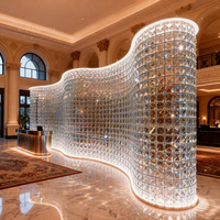 Lampadaires modernes personnalisés à LED E27 pour hall d'hôtel, cloisons de séparation en cristal luxueuses, hauteur réglable, température de couleur 2700K-6500K