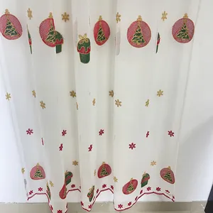 Patterned Graphically Interesting Sheer Curtain Fabric for Christmas