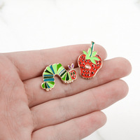 Creatief Ontwerp Aardbei Bug Pin Cartoon Fruit Dier Corsage Blouse Rugzak Broche Cadeau Voor Vriend Mode Sieraden
