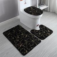 Ensemble de tapis de bain antidérapants en fausse fourrure de lapin, tapis de salle de bain doux et absorbant en polyester, tapis de siège de toilette pour la maison et l'hôtel