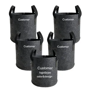 Non-woven Fabric Pot With Handle High Quality Long Time Felt Grow Bags