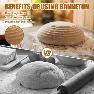 Panier <span class=keywords><strong>de</strong></span> levage en rotin avec doublure, fait main, pour pain au levain, panier à pain en osier - Product Image 5