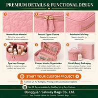 Pochette cosmétique en cuir PU matelassé rose en forme de cœur, logo personnalisé, sac à maquillage, trousse de toilette de voyage, vente en gros, fabricant OEM