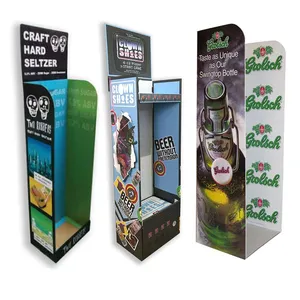 Supermarket Cardboard Portable beer Wine Beverage Corrugated Paper stackable Quarter Case Half Pallet cardboard stacker display