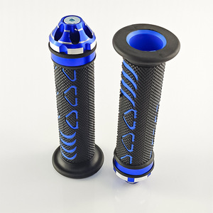 Qiangye <b>Motorcycle</b> Handlebar <b>Grips</b> Black Blue Aluminum Alloy Anti Slip Rubber For Bike Handlebar Accessories - Product Image 2