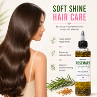 Minyak Rambut & Kulit Kepala Rosemary Fenugreek 120ml Perawatan Melembapkan dengan Infusi Botani Minyak Kastor & Argan untuk Kulit Kepala Kering & Rambut Mengembang Berkilau