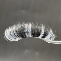 Couleurs faux cils 20MM coloré coloré faux vison vacances cils d curl bande russe cils avec boîte d'emballage personnalisée