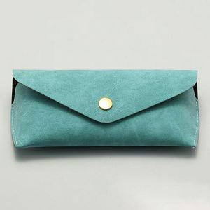 Étuis à lunettes portables unisexes en gros, étui à lunettes de soleil en cuir souple, sac à lunettes en PU coloré - Product Image 3