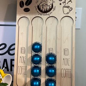 Tùy Chỉnh Nguyên Tử Phong Cách Laser Cắt Bằng Gỗ Coffer Pod Viên Nang Chủ Hiển Thị Đứng Gỗ Tổ Chức Cho Cà Phê Những Người Yêu Thích - Product Image 3