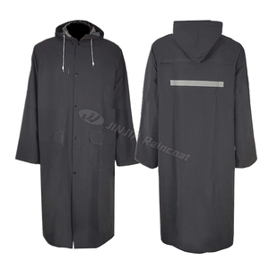 Manteau de pluie long imperméable pour homme, en PVC et polyester robuste, prix fabricant usine - Product Image 1