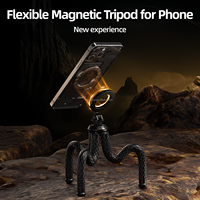 Support de téléphone flexible en forme de pieuvre Telesin pour la prise de vue de téléphones portables, vlog, montage magnétique à dégagement rapide sur trépied