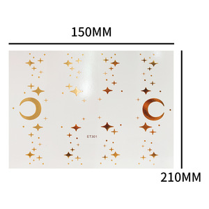 Pegatinas de estrellas y lunas con lámina dorada, tatuajes temporales, pegatinas de pecas para el Día del Niño, venta al por mayor transfronteriza - Product Image 4