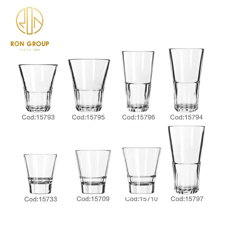 Novo design elegance popular Restaurante Bar Drinkware reta raia copo de uísque, copo de vidro de água, copos