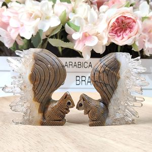 Cristal de Cuarzo Blanco Tallado en Forma de Ardilla, de Alta Calidad, para Decoración, Venta al Por Mayor - Product Image 4