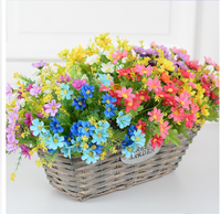 Fleurs de marguerite artificielles résistantes en soie synthétique Shangchu, bouquet floral en tissu pour la décoration intérieure, extérieure, de jardin et de tombes
