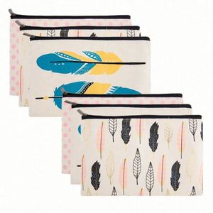 Wholesale Fashionable Cotton Canvas Lash Travel Pouch Custom Logo Reusable Toiletry Cosmetic <b>Makeup</b> <b>Case</b> With Zipper - Product Image 1