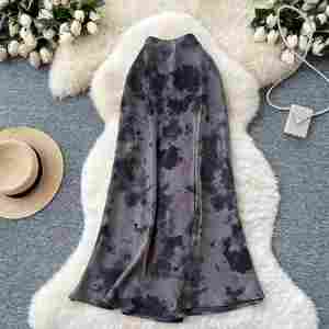 Falda lápiz de satén 100% seda retro con estampado de verano 2025 para mujer, cintura imperio, casual, al por mayor - Product Image 3