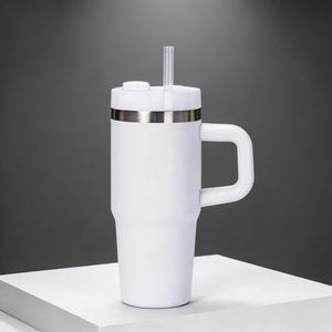 Factory Direct Cross-Border Stainless Steel 900ml 14 Ounce Car Cup with Handle and Straw Vacuum Insulated for <b>Hot</b> <b>Drinks</b> - Product Image 4