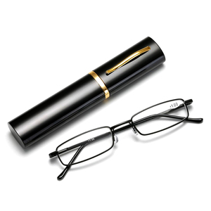 308 Wholesale Metal Square Classic Pen Men <strong>Reading</strong> <strong>Glasses</strong> Portable <strong>Mini</strong> <strong>Reading</strong> <strong>Glasses</strong> with case - Product Image 6