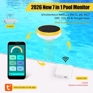 Nouveau Testeur Numérique d'<span class=keywords><strong>Eau</strong></span> de <span class=keywords><strong>Piscine</strong></span> 7-en-1 Intelligent Flottant avec WiFi pour la Mesure du Chlore, de la Salinité, du pH, de l'ORP, de l'EC, du TDS et de la Température - Product Image 2