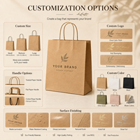 Sacs de shopping en papier kraft personnalisés avec poignées, recyclables, imprimés, pour cadeaux, chaussures, vêtements, emballages avec logo