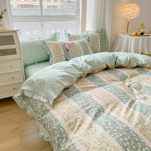 Personalizza a buon mercato stampato 7 pezzi <span class=keywords><strong>lettino</strong></span> <span class=keywords><strong>set</strong></span> biancheria da letto <span class=keywords><strong>piumino</strong></span> 100% cotone lenzuolo di lusso 4 pezzi biancheria da letto <span class=keywords><strong>set</strong></span> lenzuola principessa - Product Image 5