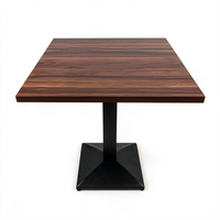 Table à manger moderne et simple en panneaux de mélamine avec base en métal, table multifonctionnelle pour salle à manger, table de restaurant commerciale
