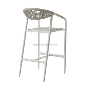 Silla de Bar Económica <span class=keywords><strong>para</strong></span> Jardín, Silla de Bar de Mimbre en Color Blanco, Taburetes de Bar - Product Image 4