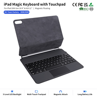 Casing Keyboard Ajaib dengan Touchpad untuk iPad Generasi ke-10, Stand Magnetik Nirkabel, Penutup Pelindung Kulit PU