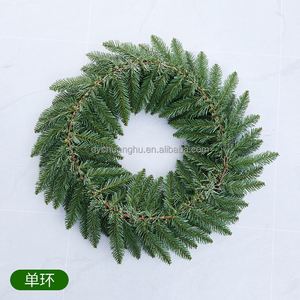 40 cm Green PVC Handmade Modern Christmas <b>Wreath</b> for Christmas Festival Home Ornaments - Product Image 2