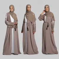 Musulmano Nuovo Borka 2021 Bianco Pabaya Abiti Cabaya Bati di Traino Calornew Styl Kartan Con Tasche Dubai Disegno Abaya Arabo