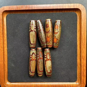 Tự nhiên Tây Tạng Mã Não Onyx Dzi hạt trang sức làm số lượng lớn hạt trống DIY 56x14mm 1807737 - Product Image 2