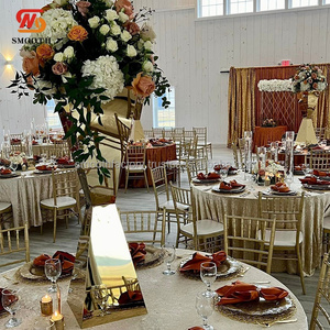 LEDA Wedding <b>Party</b> Supplies Pyramid Design Conical Dessert <b>Table</b> Gold Silver Black Flower Stand - Product Image 3