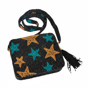 Sac à main de luxe fait main avec perles et une bandoulière solide - Product Image 1