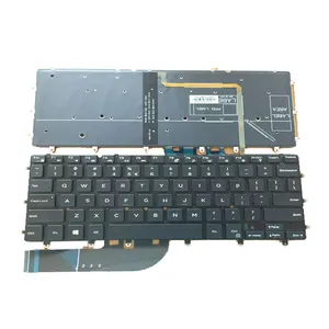 Keyboard HK-HHT untuk DELL XPS 13 9343 9350 13-9343 13-9350 US Backlit hitam