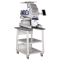 Machine à broder domestique à tête unique, informatisée, automatique, 12 aiguilles, pour chapeaux, vêtements, machine à broder domestique