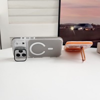 Étui de téléphone de luxe magnétique en PC avec support de film en verre et bords antidérapants pour iPhone 18 17 16 15 14 13 Pro Max