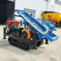 Foreuse minière DTH diesel de type chenillé tout-terrain, profondeur de forage max. 30 m, pompe hydraulique, boîte de vitesses 18 rapports, facile pour sols sablonneux et boueux