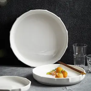 Nordic Style Custom Color Matte Geglazuurde Ceram Salade Biefstuk Borden Porselein Diepe Plaat Servies Dinerschotel & Bord