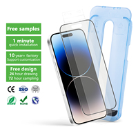 Protecteur d'écran de téléphone en verre trempé brillant anti-éblouissement OEM avec logo personnalisé pour iPhone 16 Pro Max 15 Plus