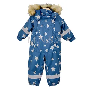 ODM Custom Star Printing tuta intera da ragazzo tuta da neve per bambini giacca da sci da neve tuta da neve