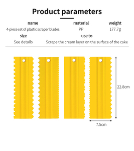 Pişirme ve pasta araçları 4 adet iki taraf plastik kazıyıcı kek buzlanma fondan için set - Product Image 3