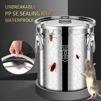 Seau de rangement hermétique extra épais en acier inoxydable moderne, résistant aux insectes et à l'humidité, pour cuisine, idéal pour le riz, la farine et la soupe