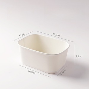 Vorrätige Biologisch Abbaubare Wasserdichte Einweg-Kraftpapier-<span class=keywords><strong>Box</strong></span> Matt für Takeout Fast Food Picknick Camping Faltbar Umweltfreundlich - Product Image 3