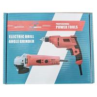 Ensemble perceuse sans fil sans balais et meuleuse d'angle 125 mm 450 W, 2 pièces, mode réglable, alimenté par batterie, emballé en carton OEM