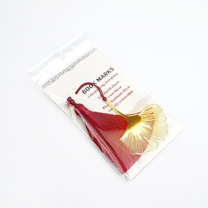 Benutzer definierte goldene hohle Lotus Blätter Tiefdruck Druck Metall Lesezeichen mit Quaste Schule Geschenk - Product Image 6