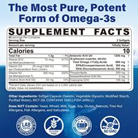 Complément alimentaire en gélules d'huile de krill antarctique OEM avec oméga 3 EPA, DHA, astaxanthine, phospholipides, soutient les os et les articulations
