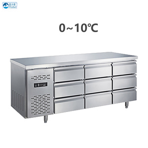 High Quality 9 Drawer Stainless Steel Kitchen Fridge 201 Single-Temperature Table Top Cabinet <b>Freezer</b> With Sliding Drawers D-0.4 - Product Image 6