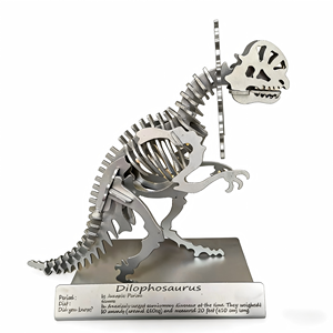 Decoración Creativa para el Hogar y la Oficina, Artesanía de Escritorio, Dilophosaurus, Acero Inoxidable 304, Artesanía Soldada, Modelo de Animal Hecho a Mano - Product Image 1