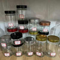 OEM 100ml 150ml Lebensmittel qualität Glas Marmeladen glas Deep Lid Zinn deckel Tiernahrung Keks Honig Schokolade Versiegelung Typ Schraub verschluss